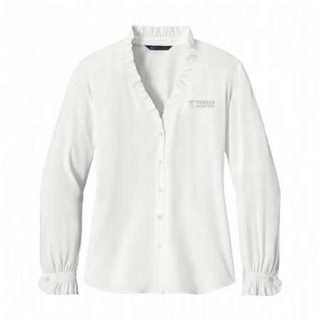 Brooks Brothers Women�s Long Sleeve Ruffle Collar Blouse #2