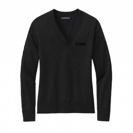 Brooks Brothers Womens Cotton Stretch V-Neck Sweater