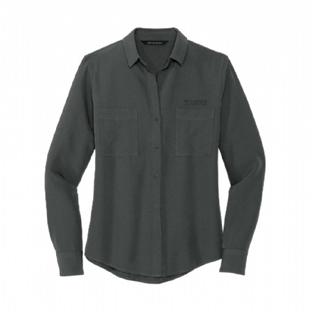 Mercer+Mettle Women's Stretch Crepe Long Sleeve Camp Blouse #3